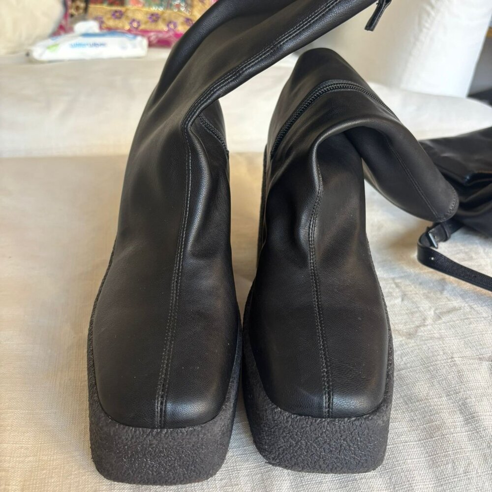 Stella McCartney Chunky Ankle Boots, Black, Size 38 US 8